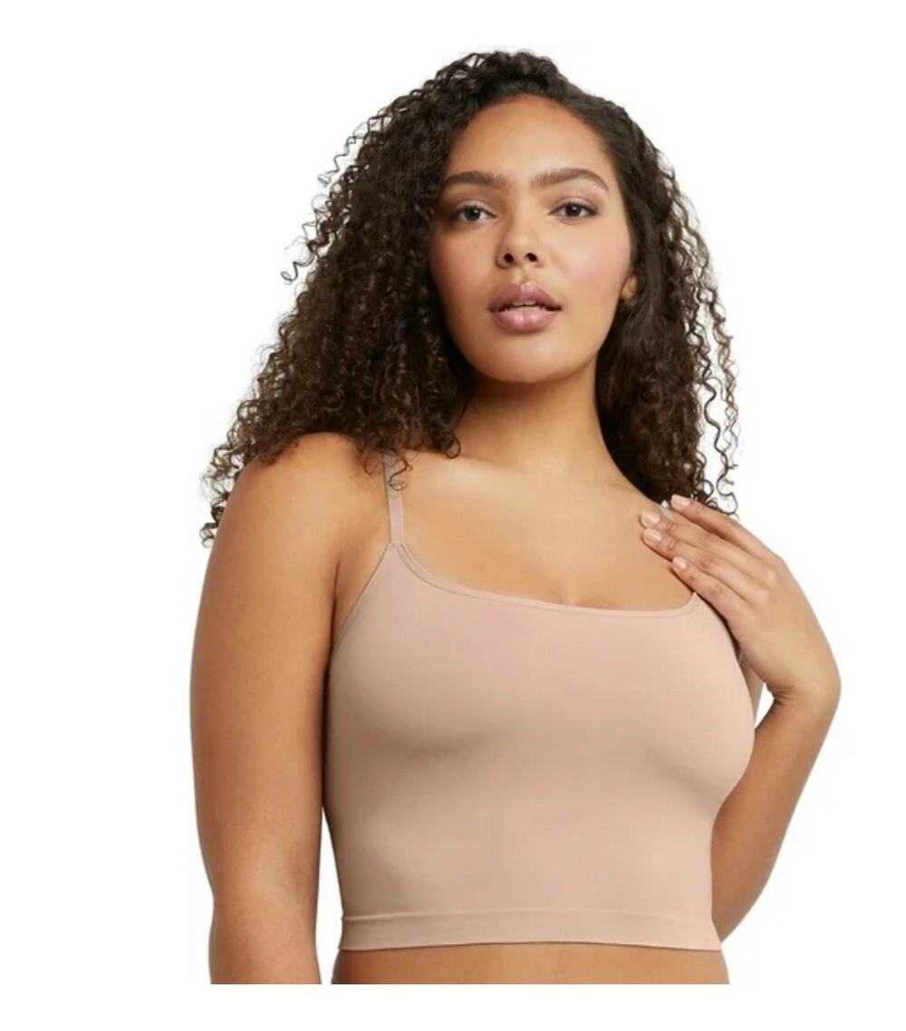 Maidenform Women’s Shapewear Cropped Seamless Light Shaping Cami Small Beige